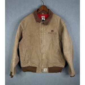 Carhartt Santa Fe Jacket SZ 2XL J13 Brown Quilted Lining USA VTG‎ Embroidered